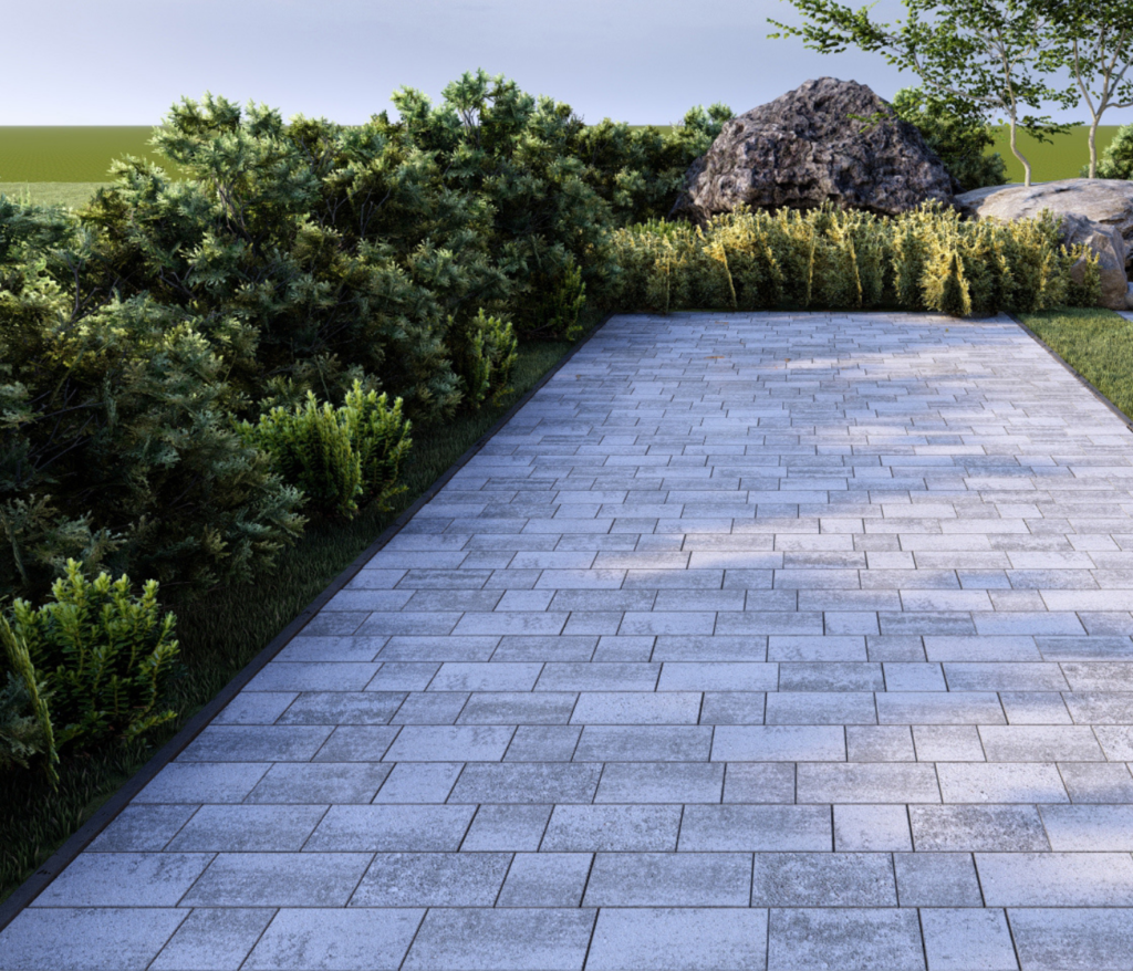 Grindinio trinkelės moderniame kiemo projekte