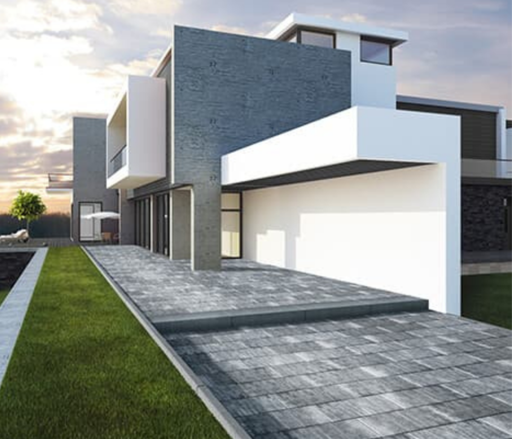 Grindinio trinkelės moderniame kiemo projekte